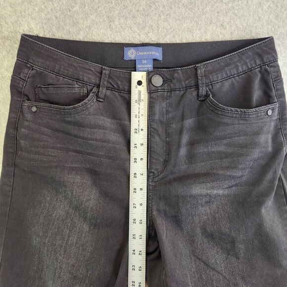 Democracy Ab Technology Jeans Womens 14 Black Ankle Tappered Comfort Waistband - Picture 9 of 16